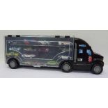 Die-cast vehicles in a plastic lorry case