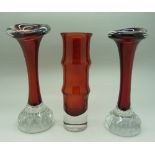 Three Swedish glass vases by Aseda;