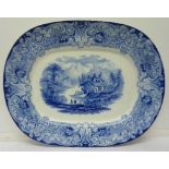 A Royal Doulton Geneve blue and white meat plate