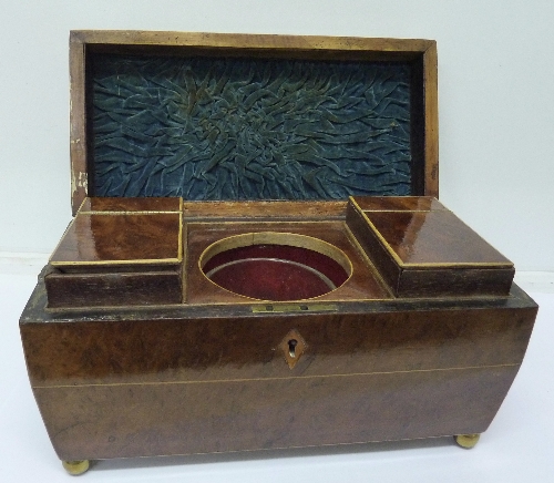 A 19th Century walnut tea caddy, width 30.