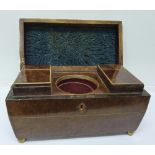 A 19th Century walnut tea caddy, width 30.