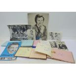 Autographs and publicity photographs including Ken Dodd, Val Doonican, Leslie Crowther, etc.