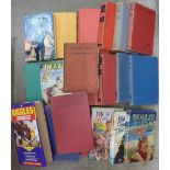 A collection of children's books including Biggles,