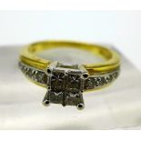 An 18ct gold and diamond ring, weight 4.8g, 0.