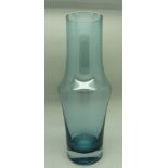 A 1970's Finnish Riihimaki smoky blue glass vase, design number 1376,