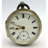 A silver pocket watch,