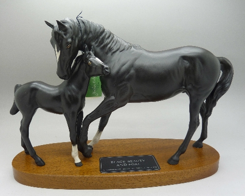 A Beswick Black Beauty and Foal figure, a Connoisseur model, a/f,