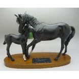 A Beswick Black Beauty and Foal figure, a Connoisseur model, a/f,