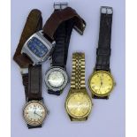 Five gentleman's wristwatches