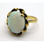 A 9ct gold and opal ring, weight 2.