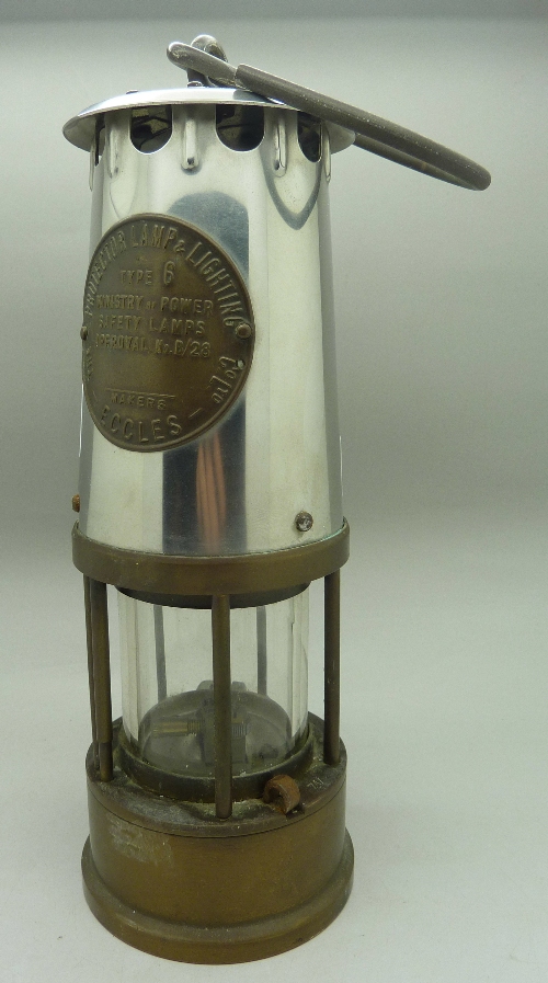An Eccles Type 6 miners safety lamp