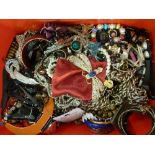 A large collection of costume jewellery, weight 6.