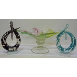 Three pieces of Art glass