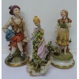 Three Capodimonte figures,