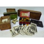 A collection of photographic cards, a viewer, dominoes, checkers, playing cards, etc.