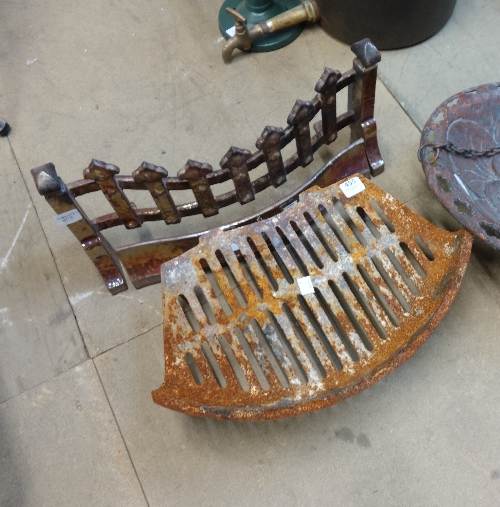 A cast iron fire grate