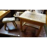 A teak stool made by The Hughes Blockow Shipbreaking Company Ltd., taken from T.S.S.