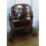 A Victorian mahogany toilet mirror