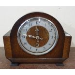 An Art Deco Enfield oak mantel clock