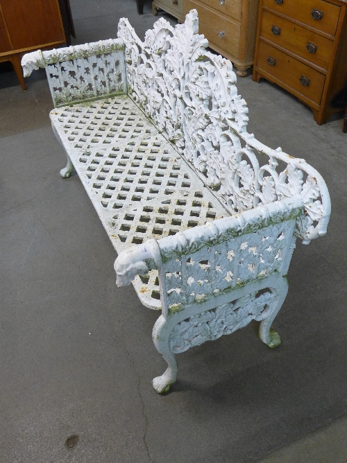 A Coalbrookdale style cast iron garden bench, - Image 2 of 2