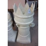 A crown top chimney pot