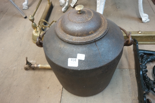 A cast iron urn