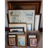 Assorted framed prints