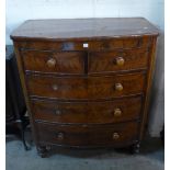 A Victorian mahogany bow front chest of drawers