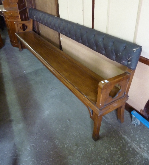 A Victorian Gothic Revival oak pew