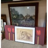 A Edgar Degas print and two others