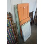 Six painted pine cupboard doors