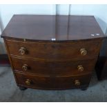 A Victorian mahogany bow front chest of drawers