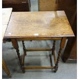 An oak barleytwist occasional table