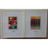 Ashley Havinden (1903-1973) two silk screen prints, Abstract in Day-Glo Colours, 1952,