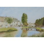 Two Cotswold landscapes, Chipping Campden and Lower Slaughter, watercolour,