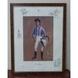 A limited edition Neil Cawthorne print, The Longfellow, signed by artist and Lester Piggott,