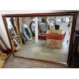 A mahogany framed bevelled mirror