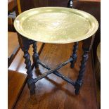 A brass topped barleytwist occasional table
