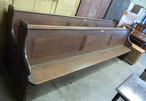 A large oak pew