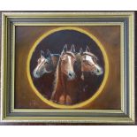 Geoff Bright, study of three horses, oil on panel,