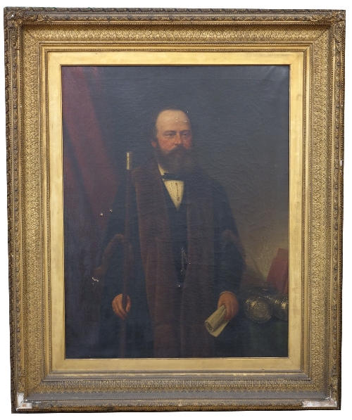 Frederick Warsop, portrait of a gentleman, dated 1873, oil on canvas,