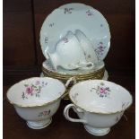 Shelley Old Foley china, comprising sandwich plate, five side plates, one a/f,