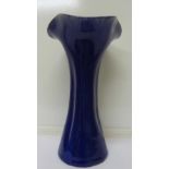 A blue glazed Langley vase, height 27.