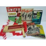 Three Manchester United related books; The Day A Team Died, signed by the author Frank Taylor,