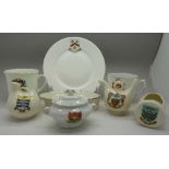 A collection of crested china