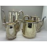 A four piece silver plated teaset