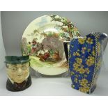 A Royal Doulton character jug, Mr Pickwick, a Royal Doulton Prunus jug,