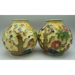 A pair of Indian Tree vases by H.J.