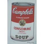 Andy Warhol (1928 - 1987), Campbell's Consomme (Beef) Soup, limited edition lithograph,