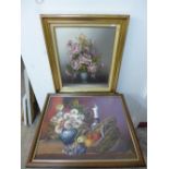 Two still lifes oil paintings